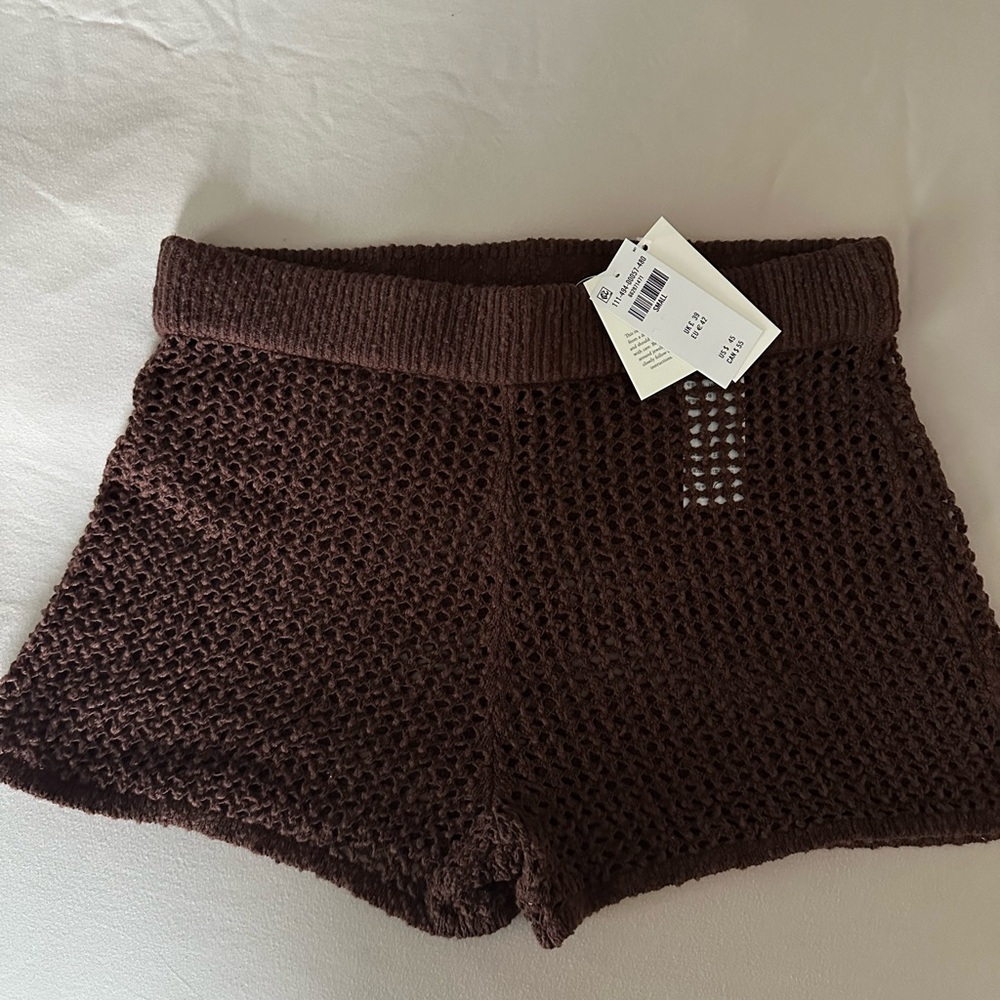 Abercrombie Crochet-Style Coverup Short (Brown) - Picture 2 of 4